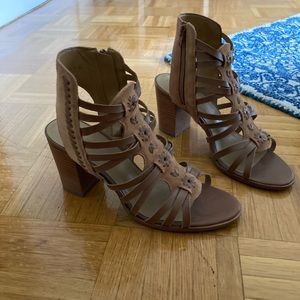 Jack Rogers brown leather heeled sandal size 9